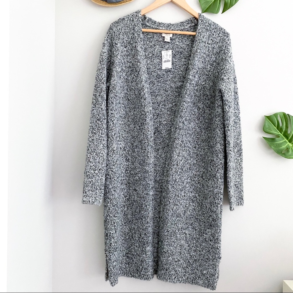 NWT J.CREW Gray Oversized CarCoat Sweater Cardigan - Picture 1 of 6